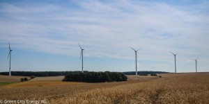 Der fertiggestellte Windpark Maßbach von Green City Energy