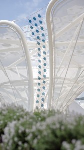 Auf der Expo 2015 in Mailand sind die energieerzeugenden Solarbäume der Blickfang im Deutschen Pavillon