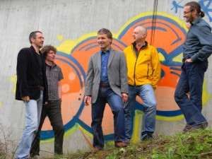 Bild 5: Die Entwickler von pv@now, das Team der DGS Franken: Stefan Seufert, Matthias Hüttmann, Michael Vogtmann, Oskar Wolf und Björn Hemmann (von links nach rechts)