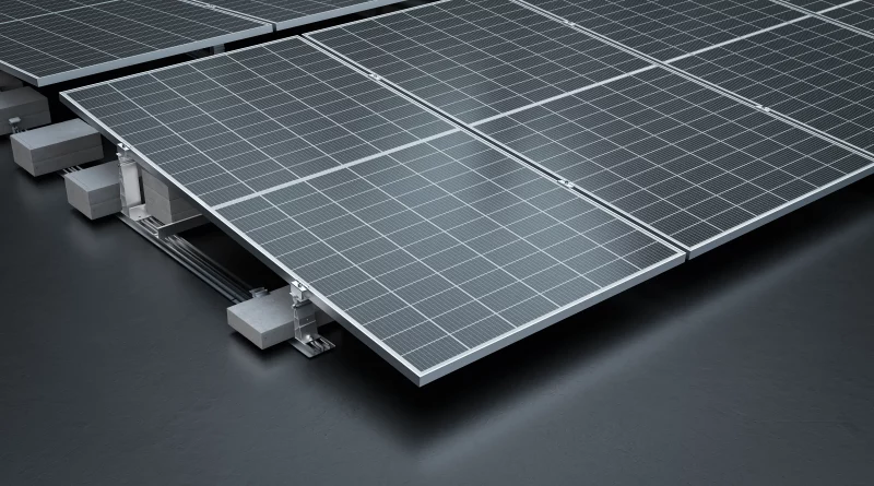 Das Photovoltaikflachdachsystem “COMPACTFLAT SN2” eignet sich für Hochformatinstallationen