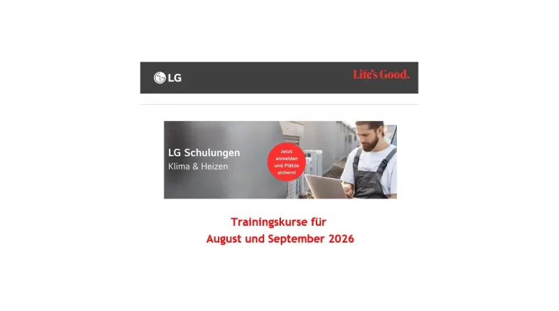 LG bietet neue Schulungskurse zu Klima- und Wärmepumpensystemen im dritten Quartal 2026 an
