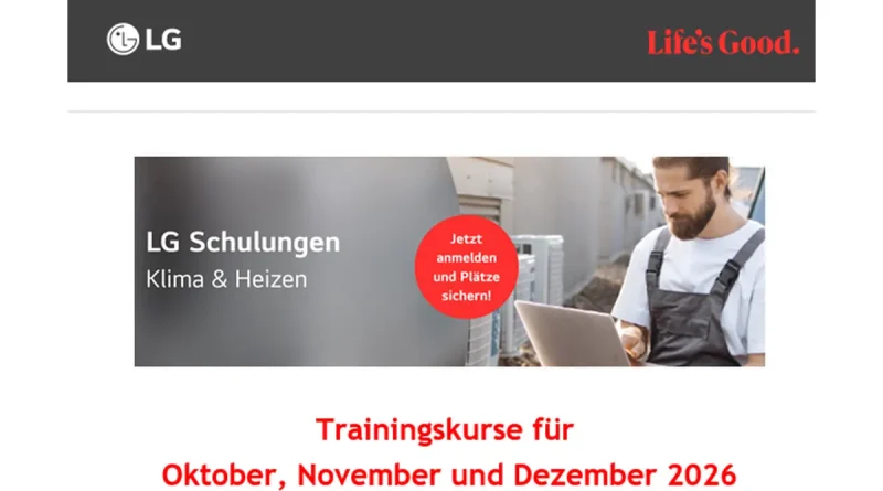 LG Electronics: Schulungen zu Klima- und Wärmepumpentechnik im vierten Quartal