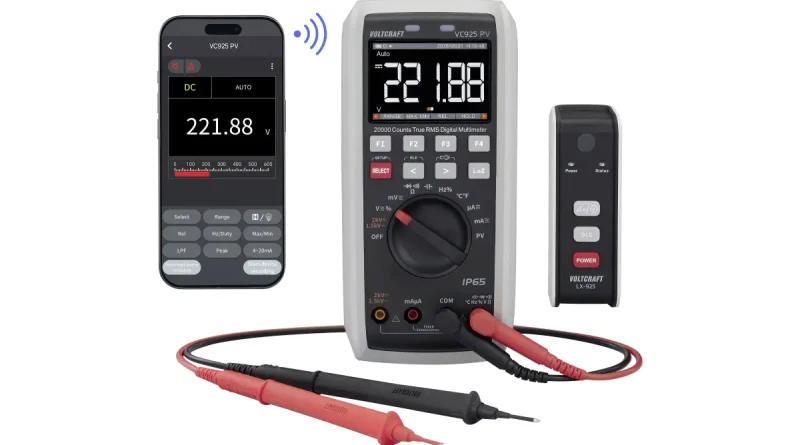 Voltcraft: Premium-Multimeter VC-925 PV für Hochspannungsmessungen