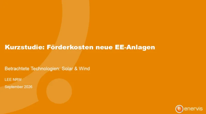 LEE NRW: Neue Wind- und Solaranlagen benötigen weniger Förderung